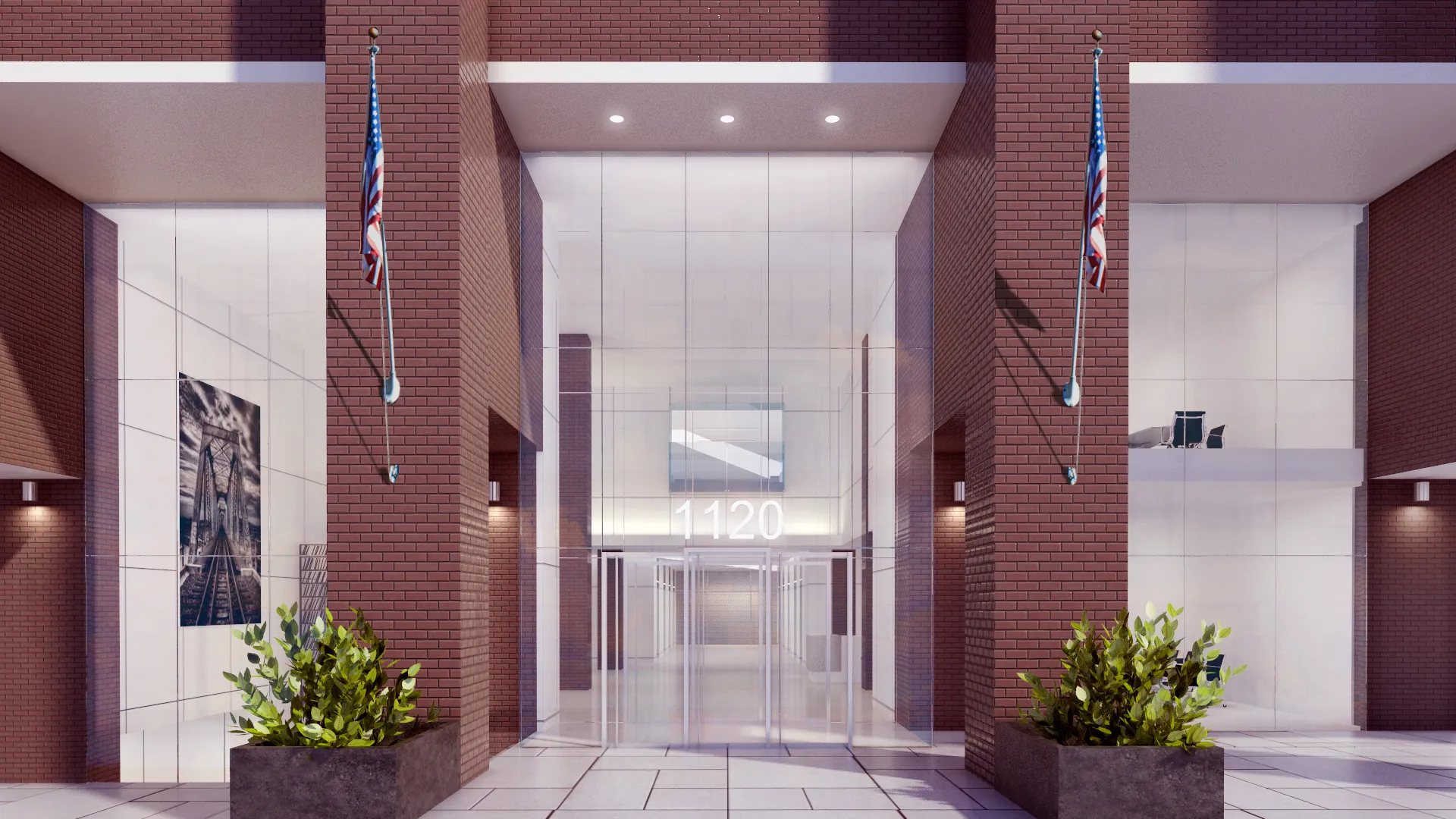 Architectural rendering, 1415 street entry