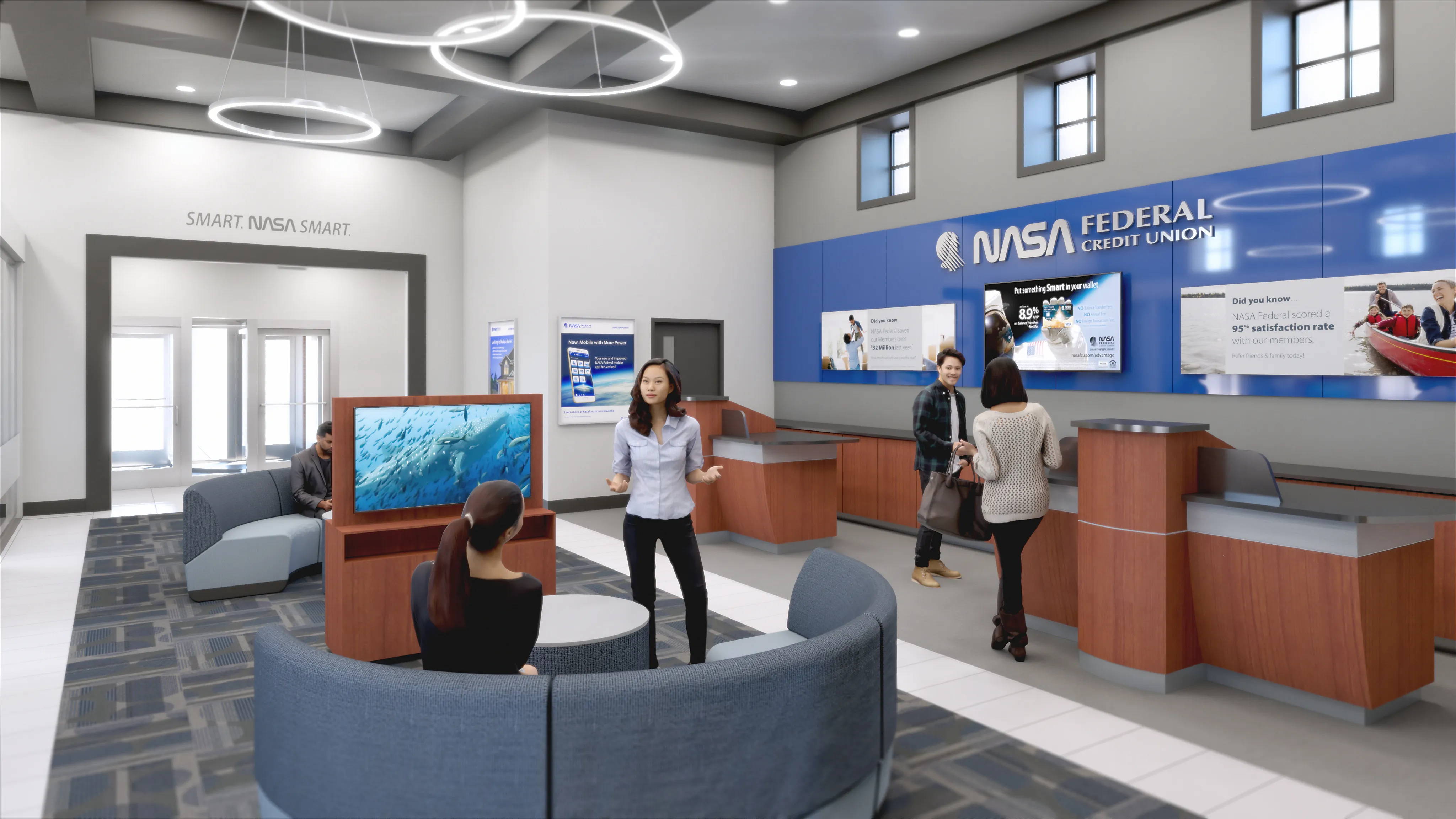 Architectural rendering, Credit union branch