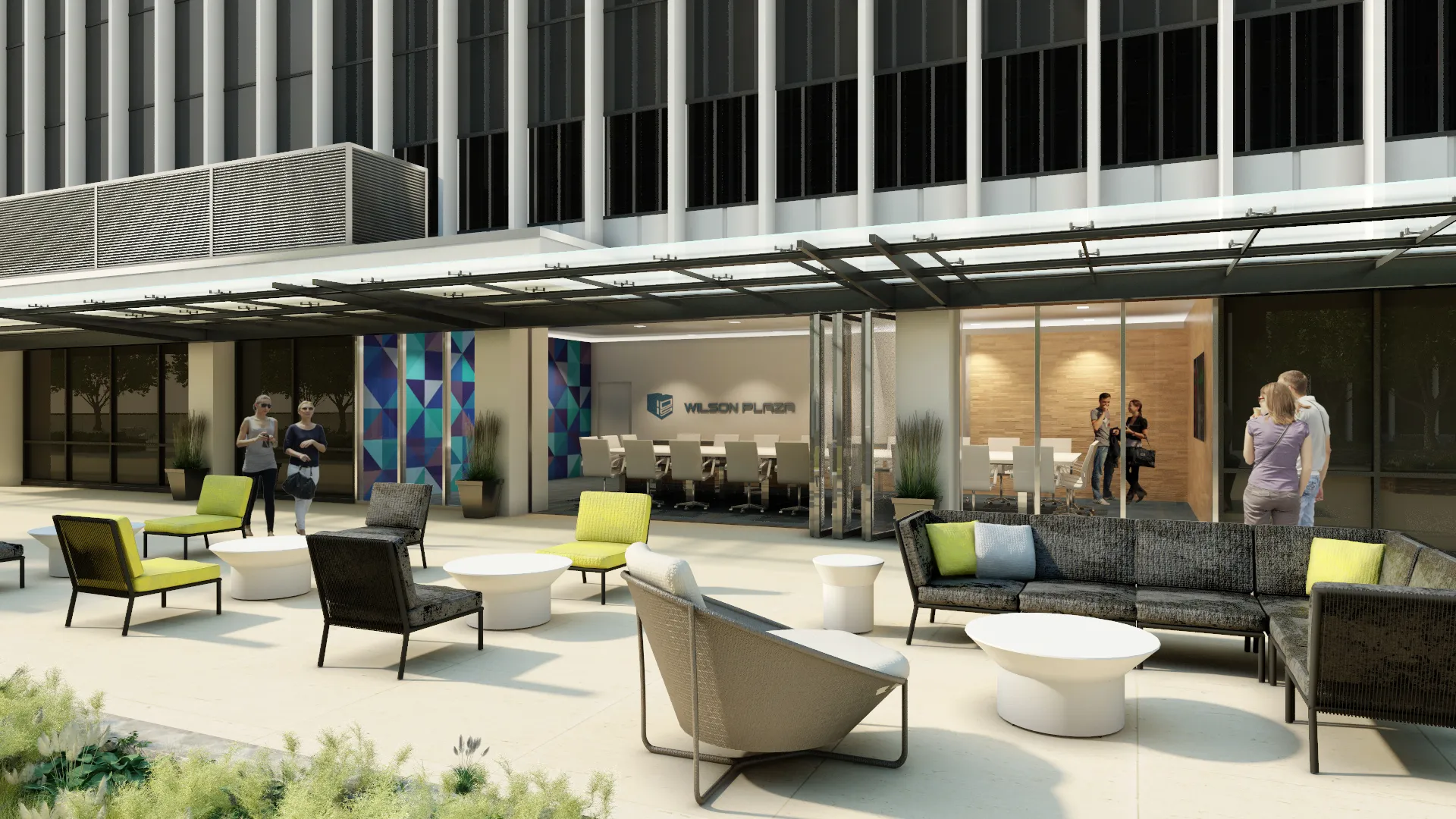 Architectural rendering, Office lounge
