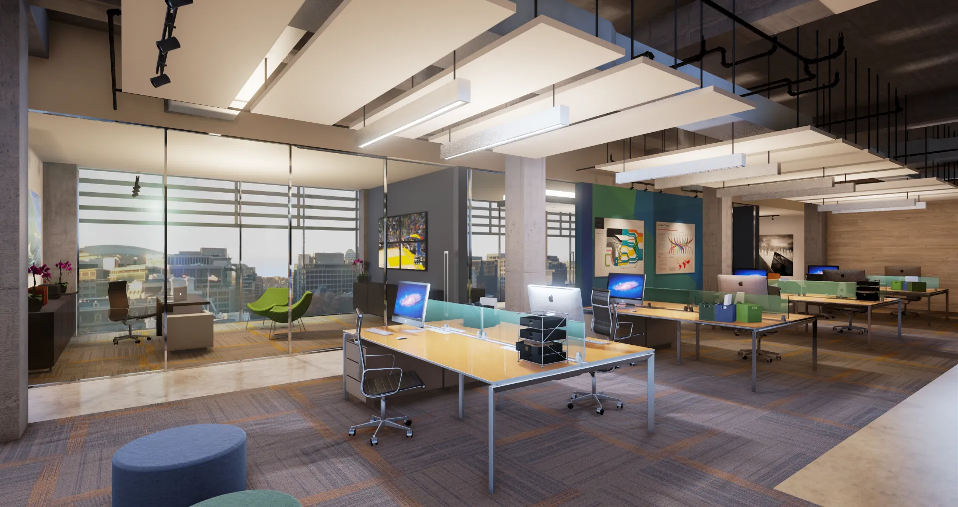 Architectural rendering, Unreal engine open office